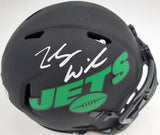 Zach Wilson Autographed New York Jets Eclipse Black Speed Mini Helmet Beckett BAS QR Stock #194723