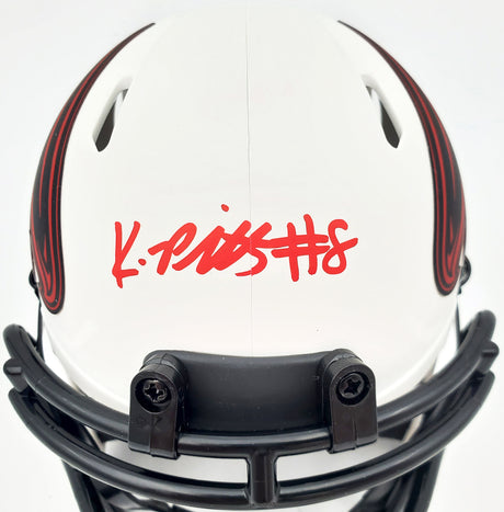 Kyle Pitts Autographed Atlanta Falcons Lunar Eclipse White Speed Mini Helmet Beckett BAS QR Stock #194403