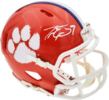 Travis Etienne Autographed Clemson Tigers Orange Replica Speed Mini Helmet Beckett BAS Stock #193989