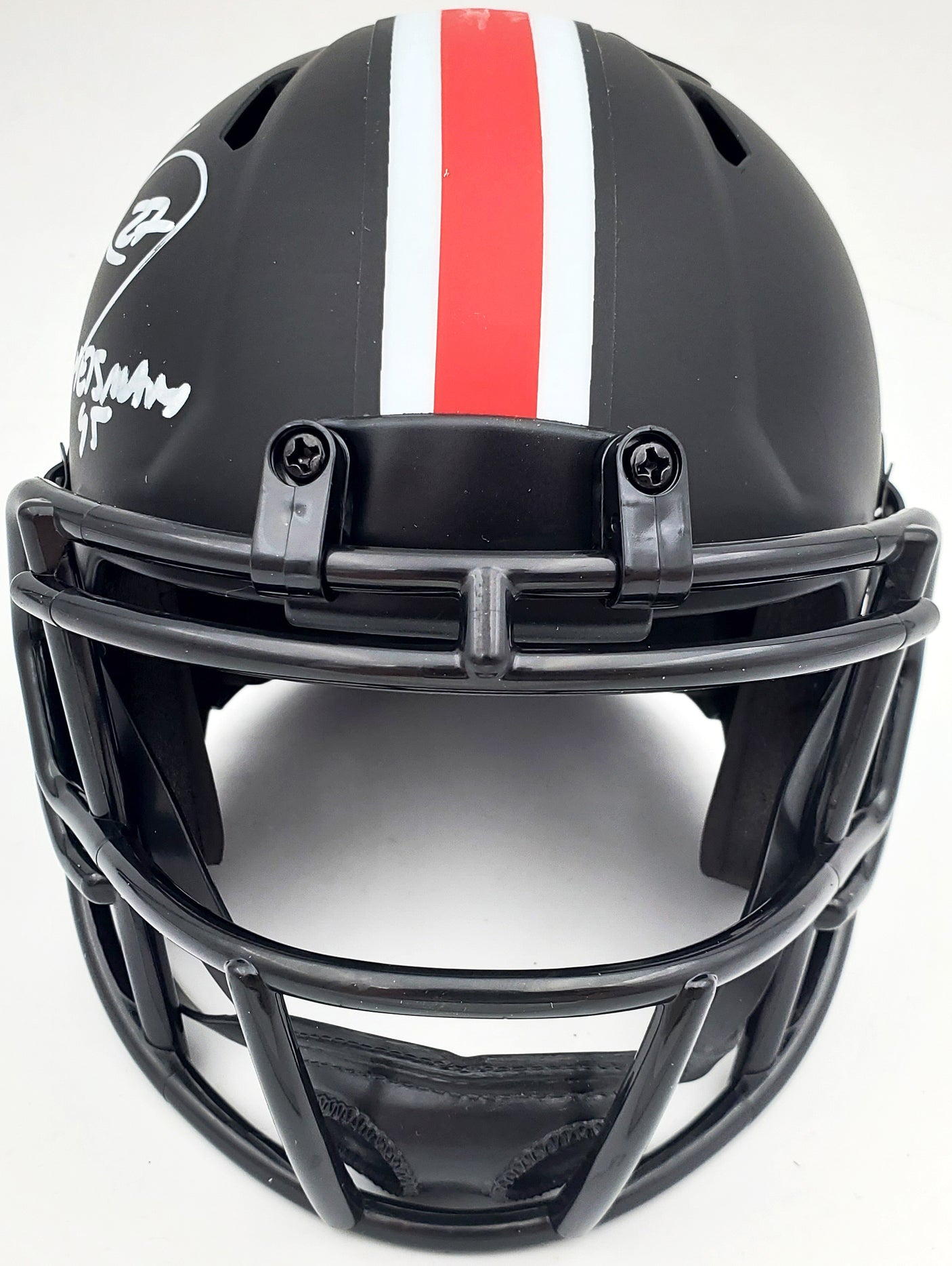 Eddie George Autographed Ohio State Buckeyes Eclipse Black Speed Mini Helmet "Heisman 95" Beckett BAS Stock #192190