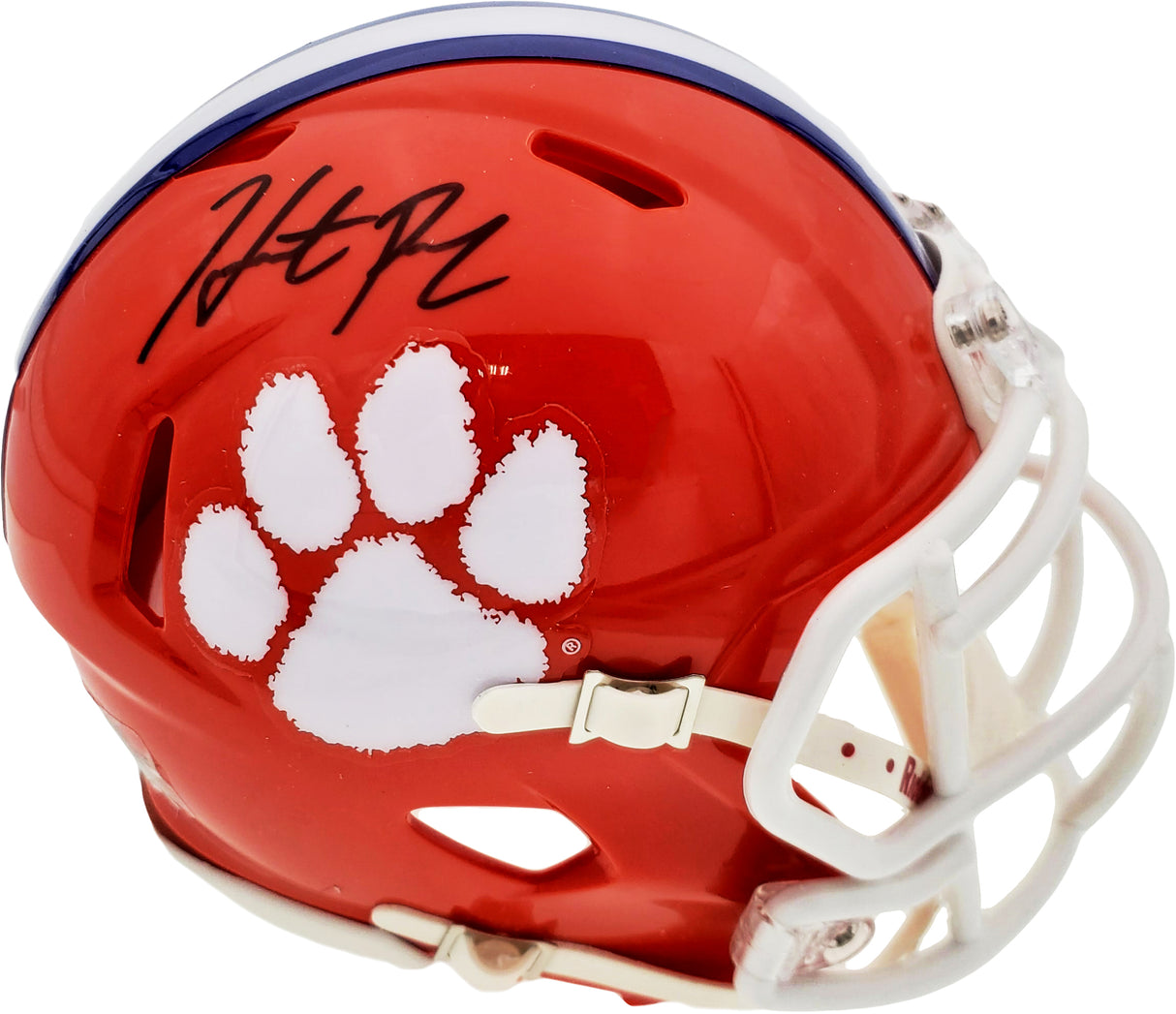 Hunter Renfrow Autographed Clemson Tigers Orange Speed Mini Helmet Beckett BAS Stock #191546