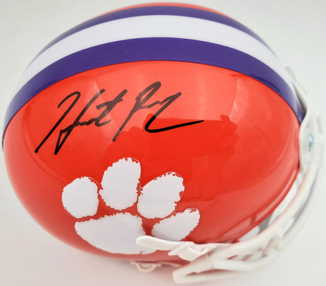 Hunter Renfrow Autographed Clemson Tigers Orange Schutt Mini Helmet Beckett BAS Stock #191545