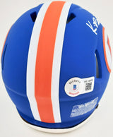 Kyle Pitts Autographed Florida Gators Flat Matte Blue Speed Mini Helmet Beckett BAS Stock #189800