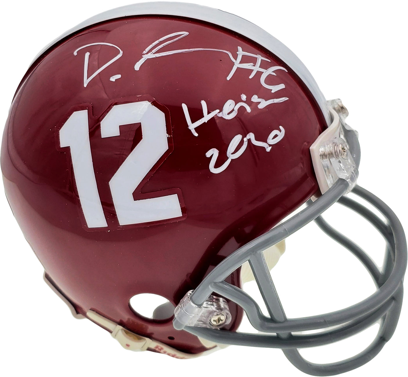 Devonta Smith Autographed Alabama Crimson Tide Mini Helmet "Heisman 2020" Beckett BAS Stock #189553