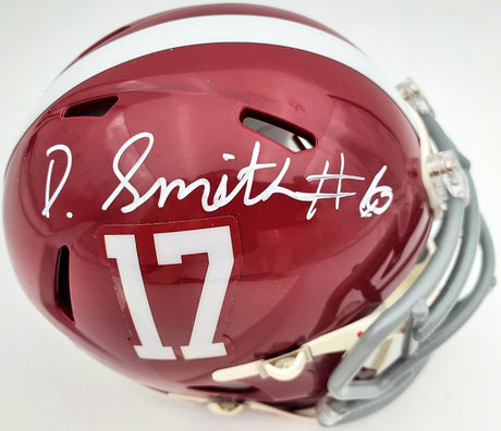 Devonta Smith Autographed Alabama Crimson Tide Speed Mini Helmet Beckett BAS Stock #189551