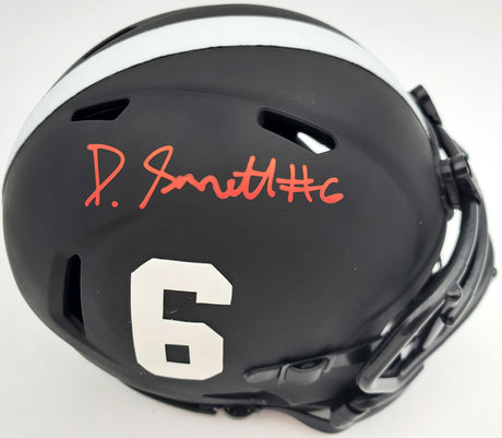 Devonta Smith Autographed Eclipse Black Alabama Crimson Tide Speed Mini Helmet Beckett BAS Stock #189550