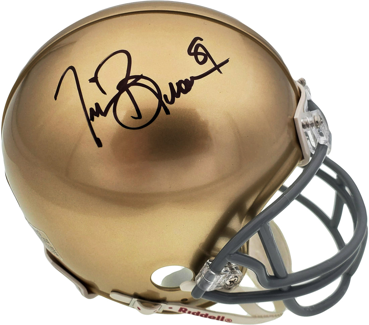 Tim Brown Autographed Notre Dame Fighting Irish Mini Helmet Beckett BAS Stock #189388