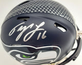 Tyler Lockett Autographed Seattle Seahawks Speed Mini Helmet In Silver MCS Holo Stock #182260