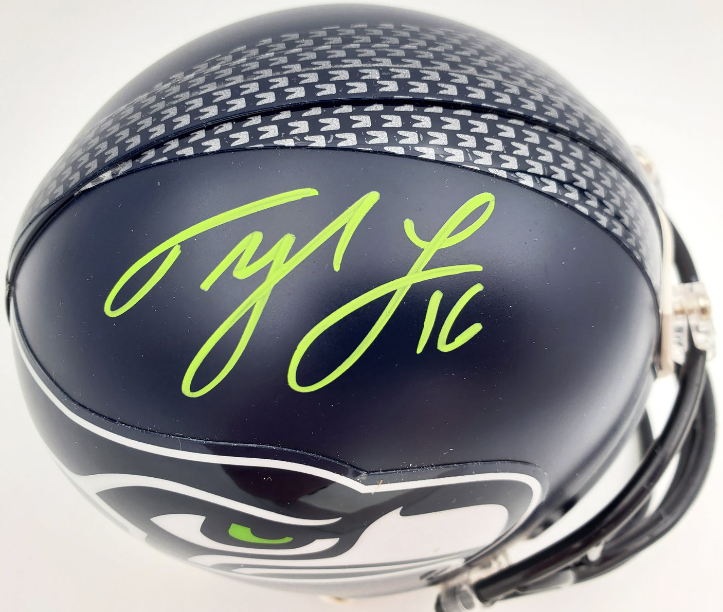 Tyler Lockett Autographed Seattle Seahawks Mini Helmet In Green MCS Holo Stock #182257