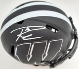 Russell Wilson Autographed Wisconsin Badgers Black Eclipse Speed Mini Helmet RW Holo & Beckett BAS Stock #182238