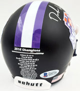 Deshaun Watson Autographed Clemson Tigers Matte Black National Champs Logo Mini Helmet Beckett BAS Stock #113702