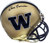 Don James Autographed Washington Huskies Mini Helmet MCS Holo Stock #1014