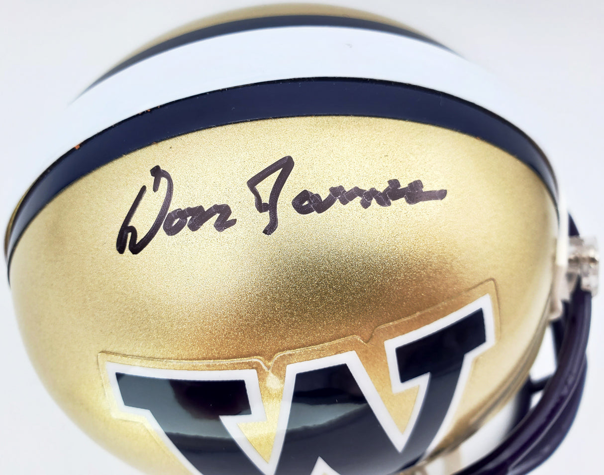 Don James Autographed Washington Huskies Mini Helmet MCS Holo Stock #1014