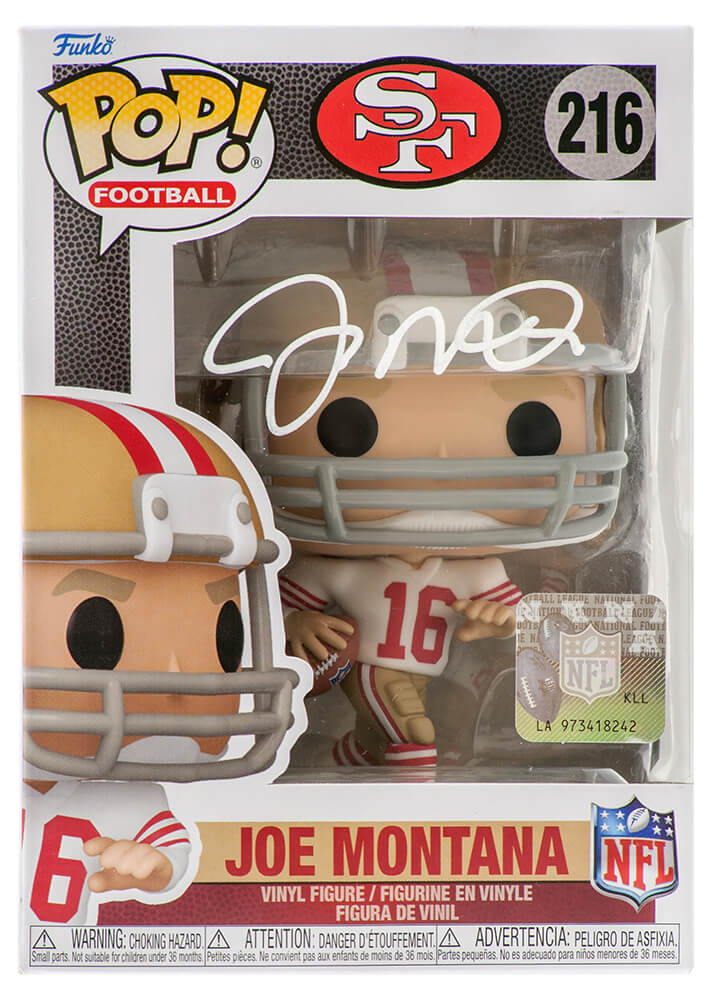 Joe Montana Signed San Francisco 49ers NFL Funko Pop Doll #216 - (Fanatics)