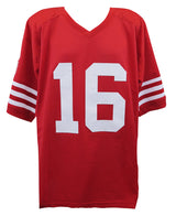 Joe Montana Signed Red T/B Custom Football Jersey