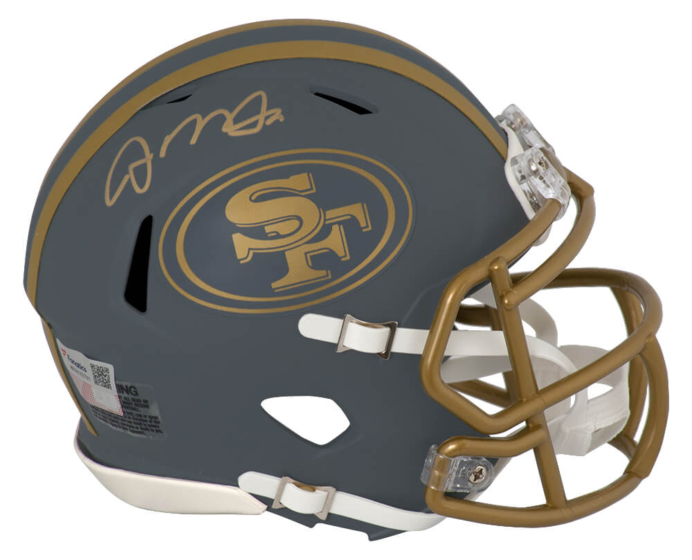 Joe Montana Signed San Francisco 49ers SLATE Riddell Speed Mini Helmet - (Fanatics)