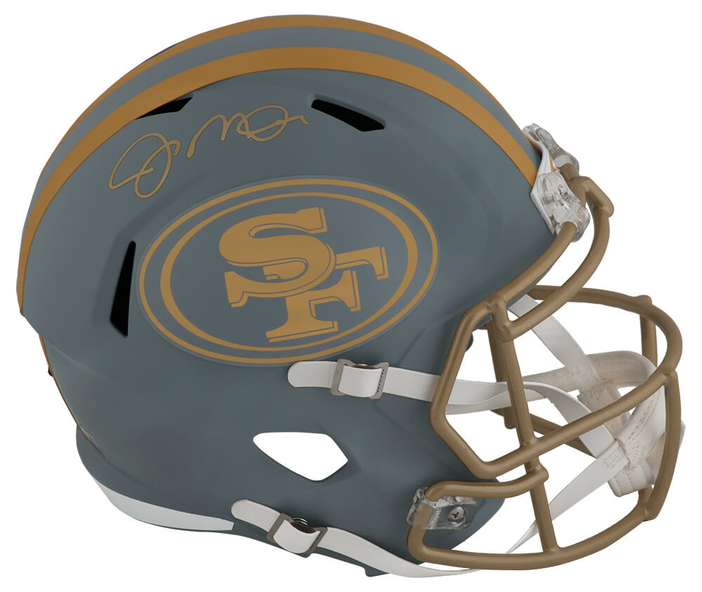 Joe Montana Signed San Francisco 49ers SLATE Riddell Full Size Speed Replica Helmet - (Fanatics)