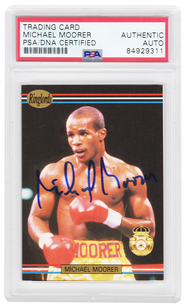 Michael Moorer Signed 1991 Ringlords Boxing Trading Card #14 - (PSA Encapsulated)