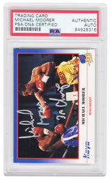 Michael Moorer Signed 1991 Kayo Boxing Trading Card #207 w/3x Champ - (PSA Encapsulated)