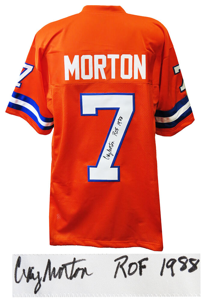 Craig Morton Signed Orange Crush Throwback Custom Football Jersey w/ROF'88