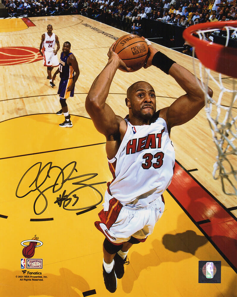 Alonzo Mourning Signed Miami Heat Action 8x10 Photo