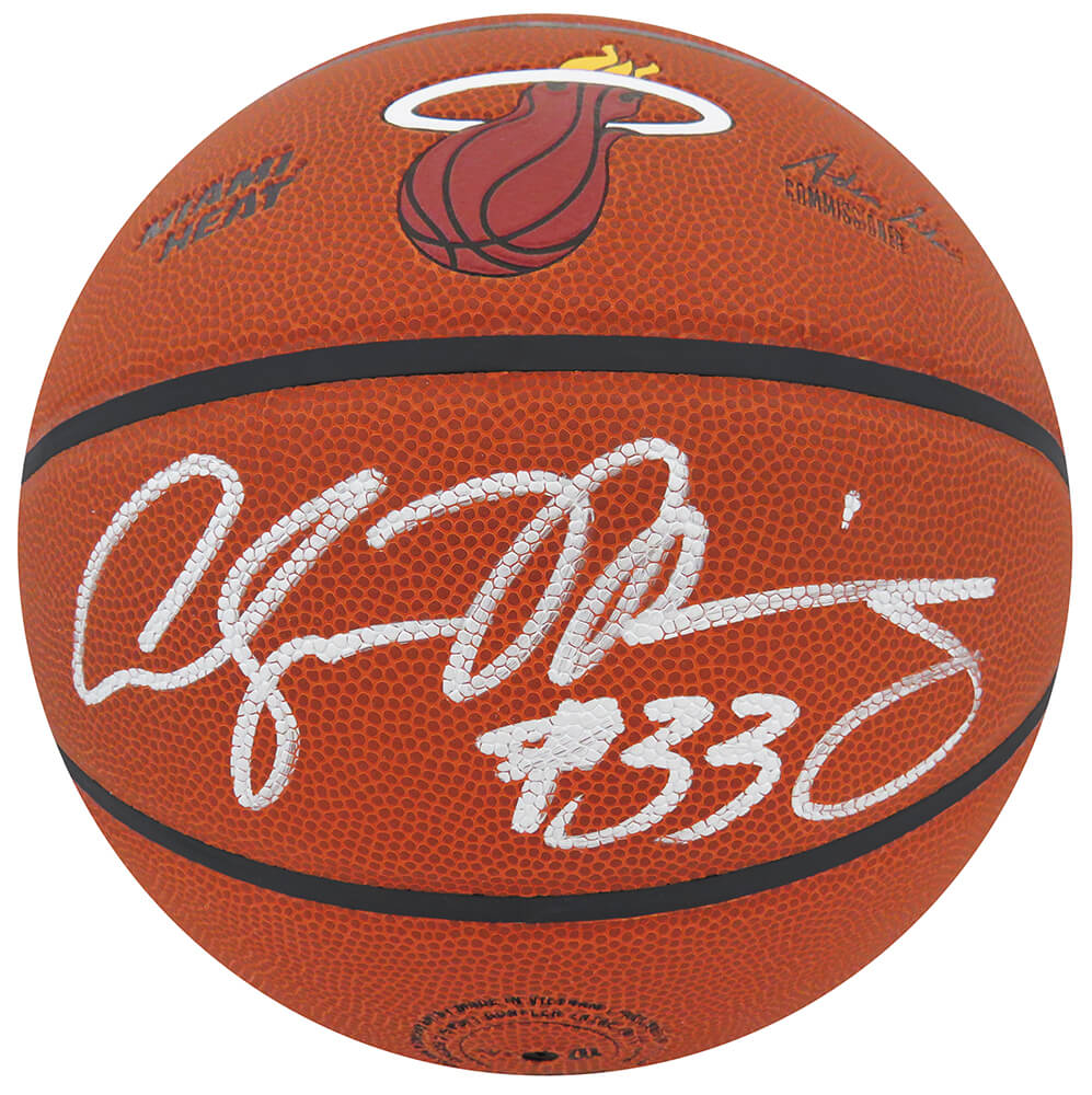 Alonzo Mourning Signed Wilson Miami Heat Logo NBA Basketball