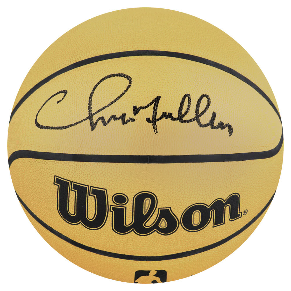 Chris Mullin Signed Wilson Gold Full Size NBA Basketball