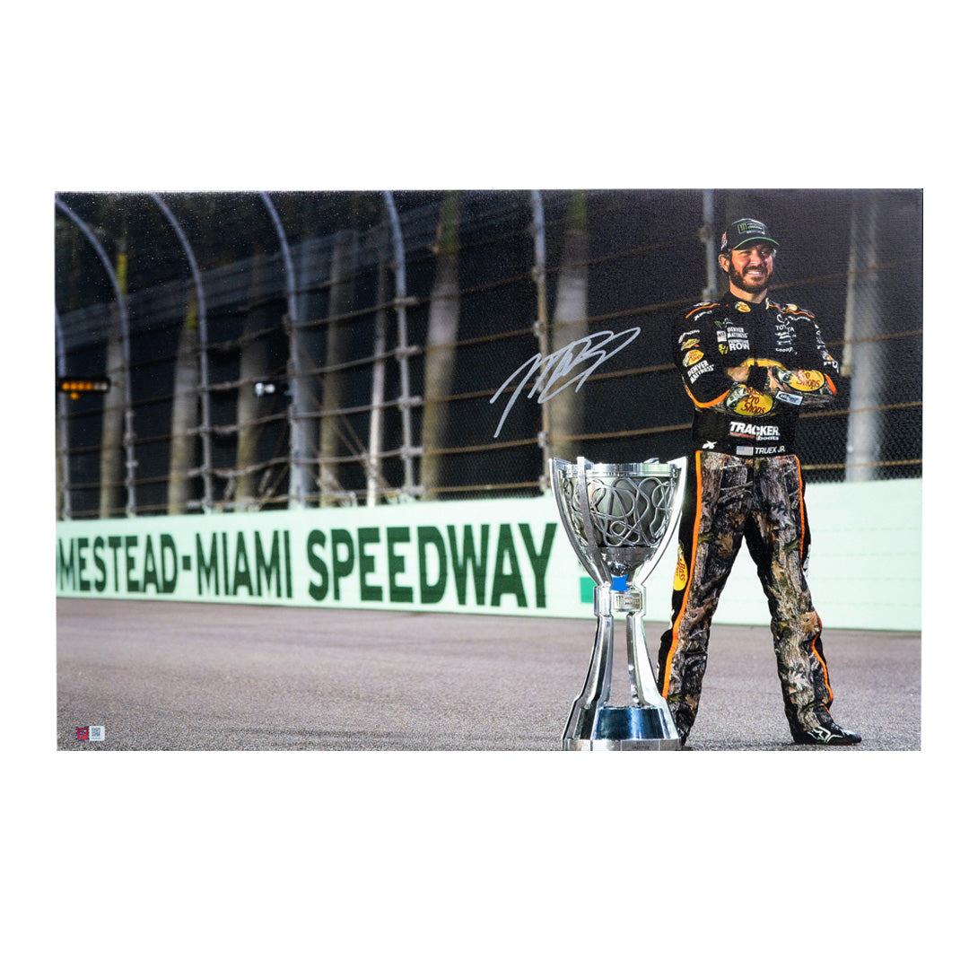 Martin Truex Jr. Autographed 2017 NASCAR Cup Championship 20x30 Canvas (PA)