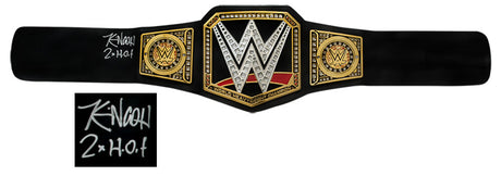 Kevin Nash Signed WWE Heavyweight Champion Black Replica Wrestling Belt w/2x HOF