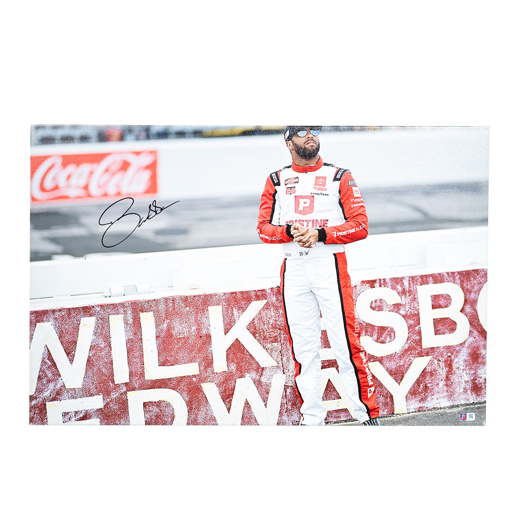 Bubba Wallace Signed NASCAR Fire Suit Canvas 20x30 | SpeedCanvas Autograph Series