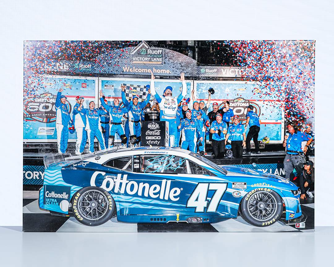 Ricky Stenhouse Jr. Signed 2023 Daytona 500 Victory 20x30 Canvas Photo (COA)