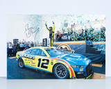 Ryan Blaney Autographed 2023 NASCAR Cup Championship Winner 20x30 SpeedCanvas