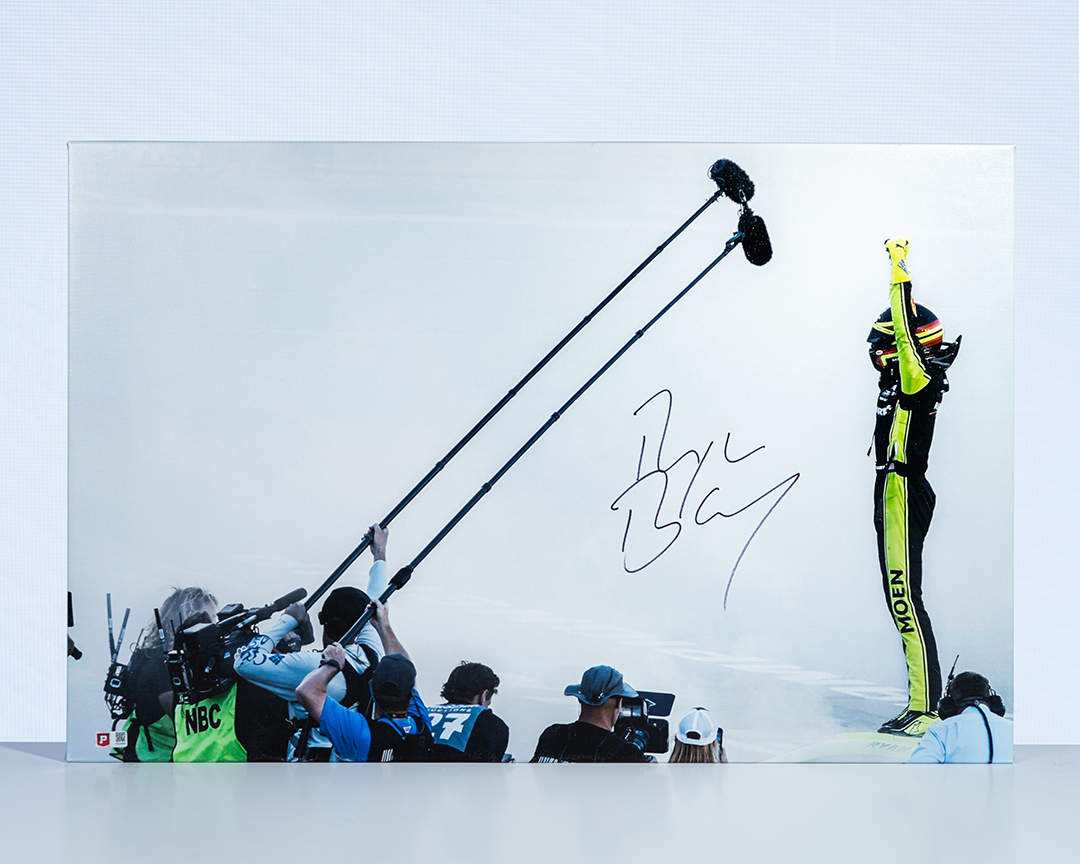 Ryan Blaney Hand-Signed 2023 NASCAR Cup Champion 20x30 Canvas Photo - SpeedCanvas