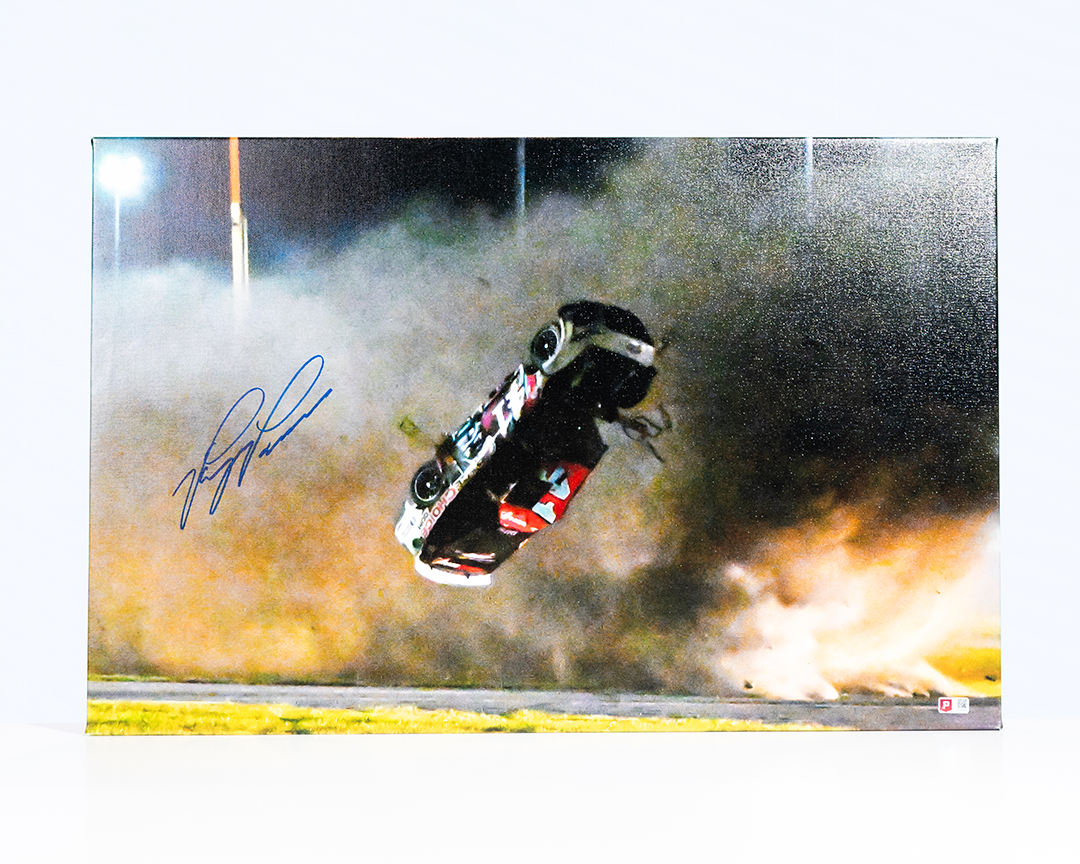 Ryan Preece Signed 2023 Daytona Wreck 20x30 Canvas Photo - SpeedCanvas