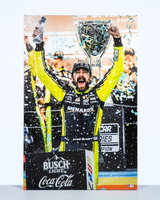 Ryan Blaney Signed 2023 NASCAR Cup Champion 30x20 Victory Lane Photo on SpeedCanvas