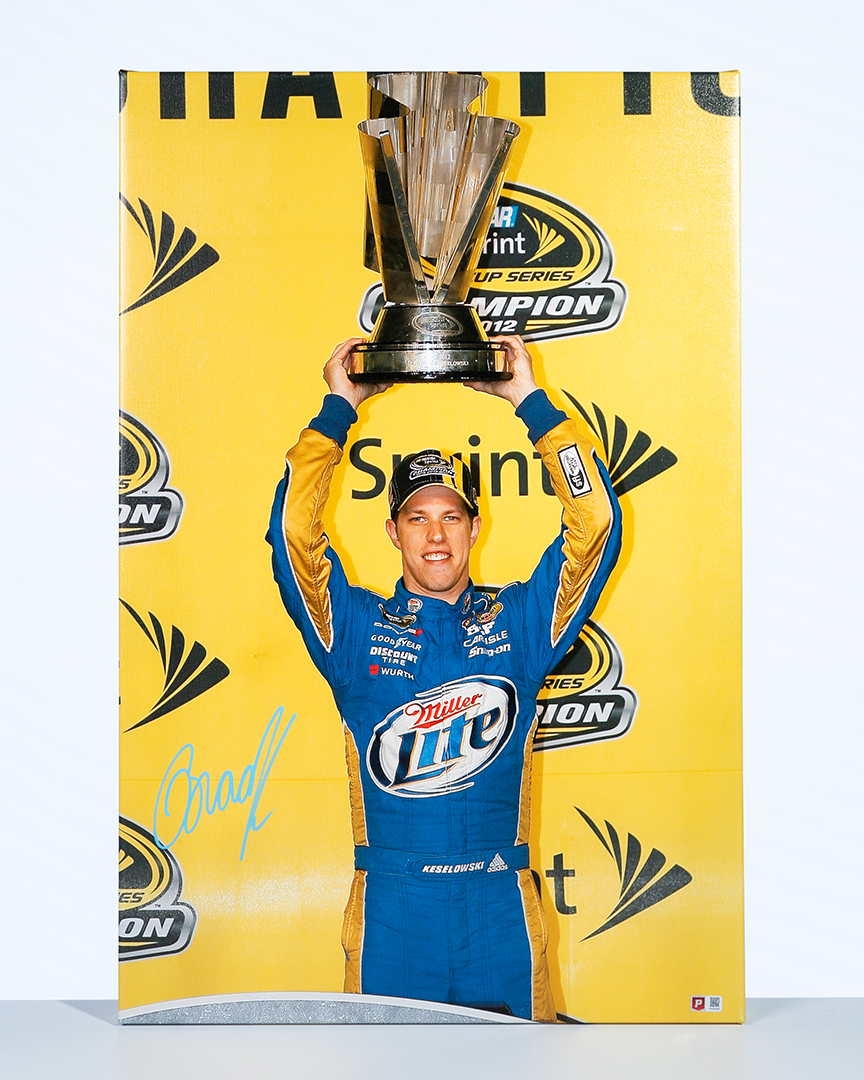 Brad Keselowski Signed 2012 NASCAR Cup Champion 30x20 Photo on SpeedCanvas