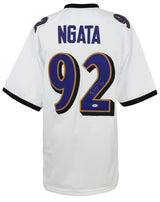 Haloti Ngata Signed White Custom Football Jersey - (JSA)