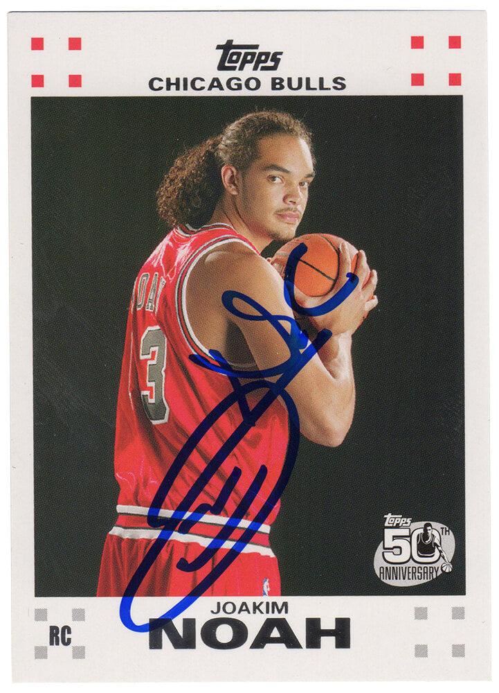 Joakim Noah Signed Chicago Bulls Topps Rookie Basketball Trading Card #9