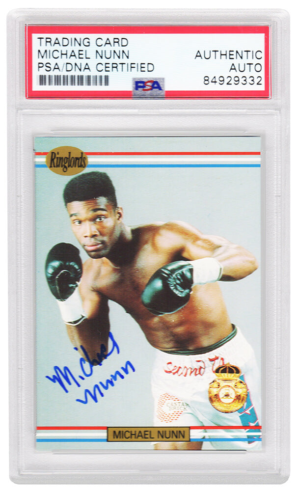 Michael Nunn Signed 1991 Ringlords Boxing Trading Card #24 - (PSA Encapsulated)