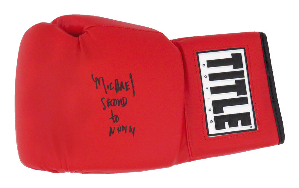 Michael Nunn Signed Title Red Boxing Glove w/Second To Nunn