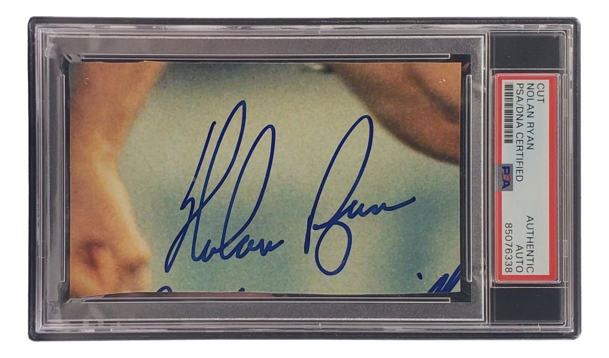 Nolan Ryan Signed Slabbed Texas Rangers Cut Signature PSA/DNA 85076338 - Sports Integrity