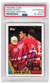 Adam Oates Signed Detroit Red Wings 1987-88 Topps Rookie Hockey Card #123 - (PSA Encapsulated)