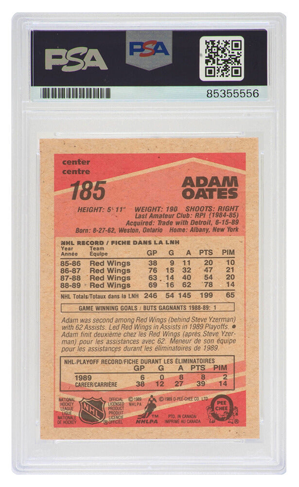 Adam Oates Signed 1989 O-Pee-Chee Hockey Trading Card #185 - (PSA Encapsulated)