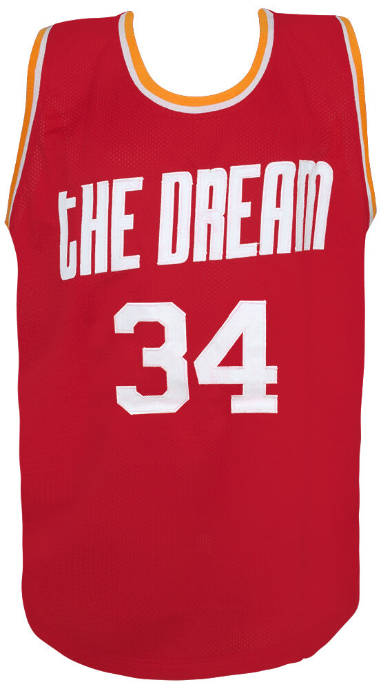 Hakeem Olajuwon Signed Red 'The Dream' Throwback Custom Basketball Jersey - (JSA COA)