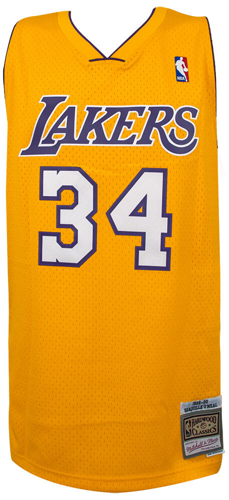 Shaquille O'Neal Signed Los Angeles Lakers Mitchell & Ness Gold NBA Swingman Basketball Jersey