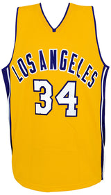 Shaquille O'Neal Signed Gold Custom Basketball Jersey - (Beckett)