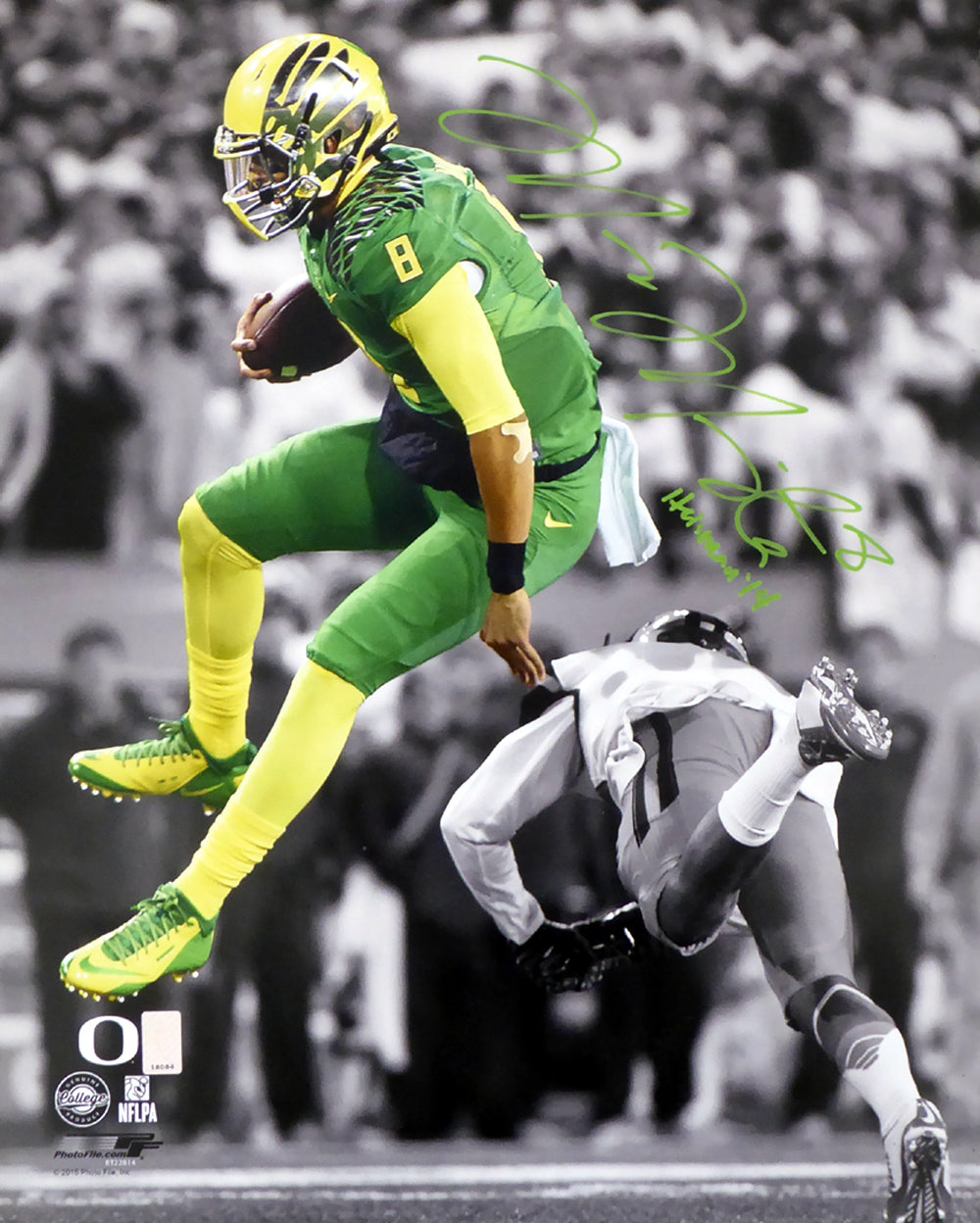 Marcus Mariota Autographed 16x20 Photo Oregon Ducks "Heisman 14" MM Holo #18084