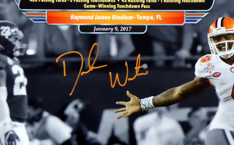 Deshaun Watson Autographed 16x20 Photo Clemson Tigers Beckett BAS Stock #126464