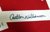 San Francisco 49ers Carlton Williamson Autographed Red Jersey PSA/DNA Stock #104814