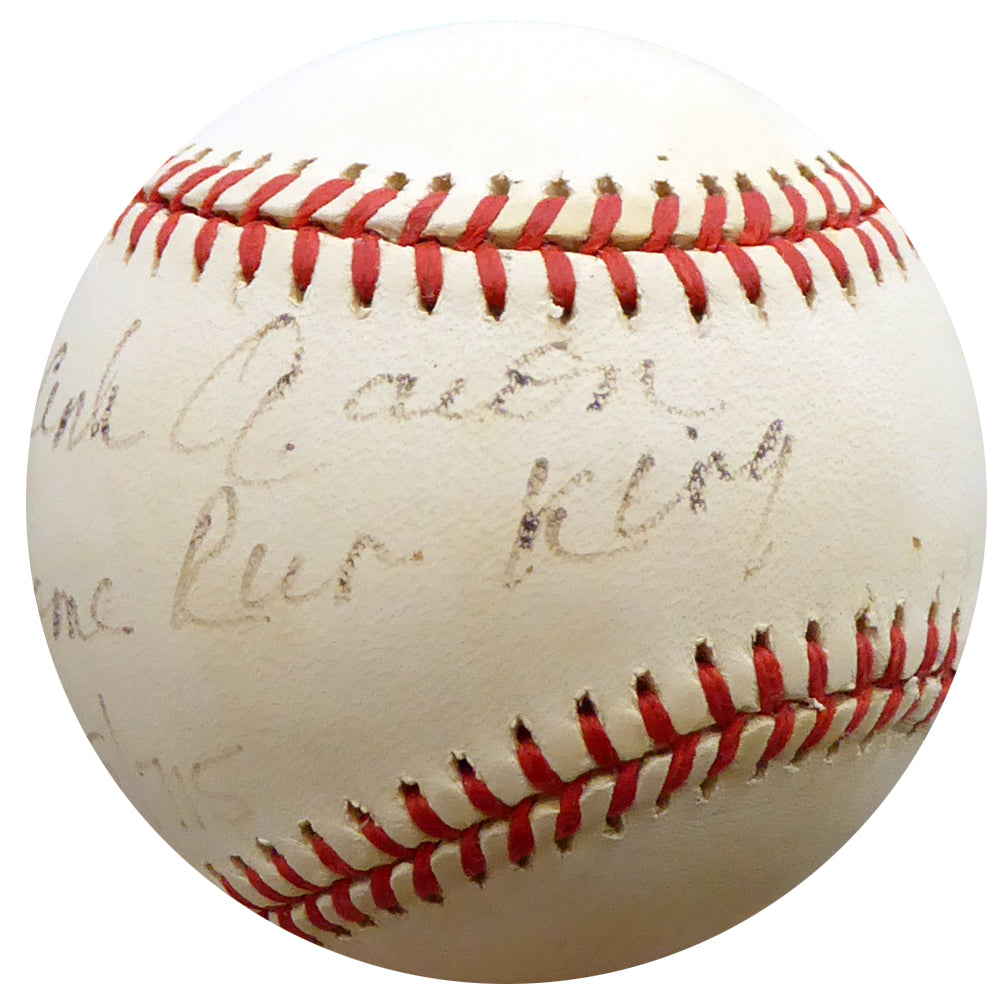 Hank Aaron Autographed Official NL Baseball Atlanta Braves "Home Run King" Beckett BAS #E95405